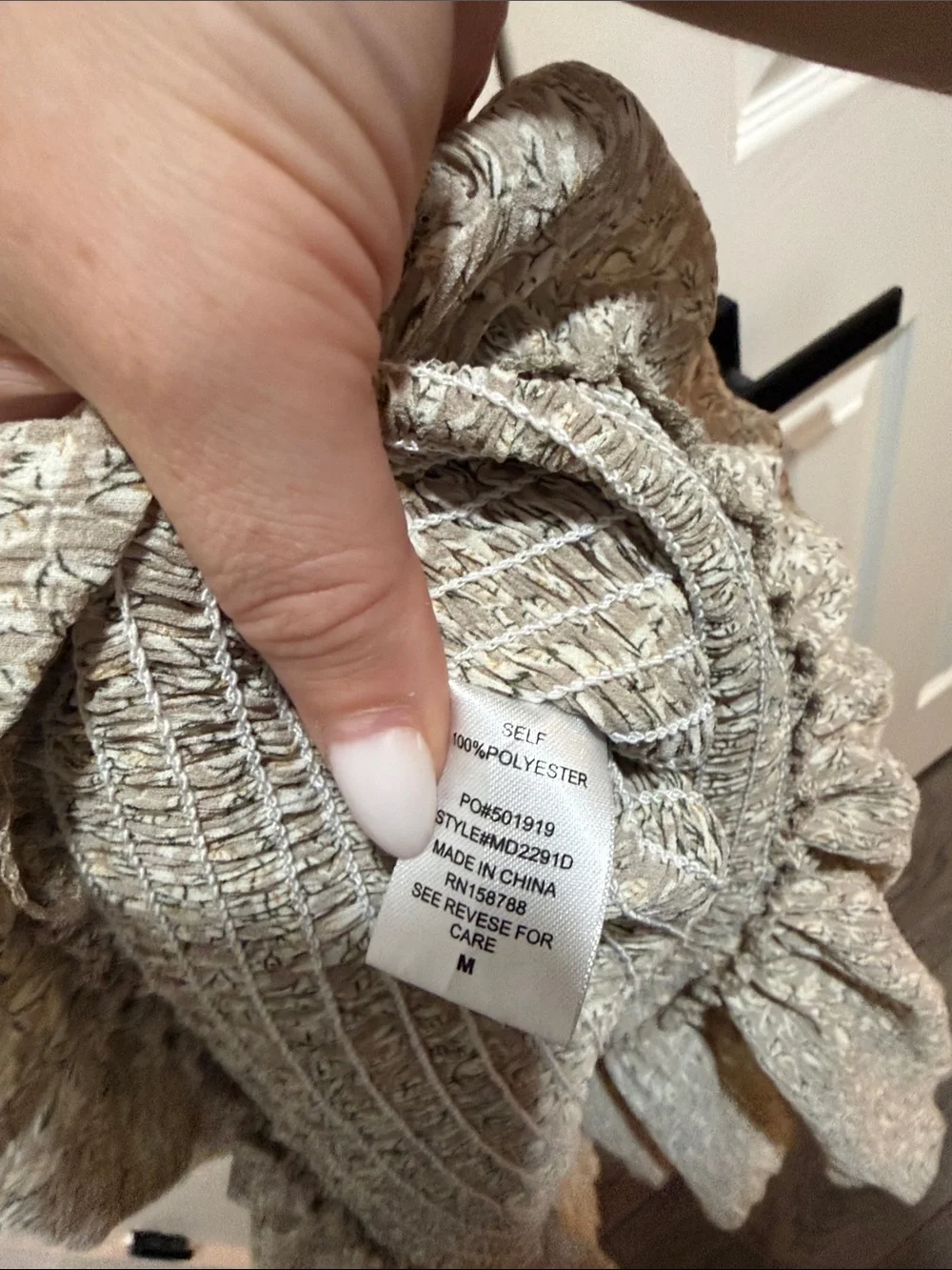 NWOT PinkBlush Taupe Leaf Print Smocked Fitted Maternity Midi Dress Taupe Medium
